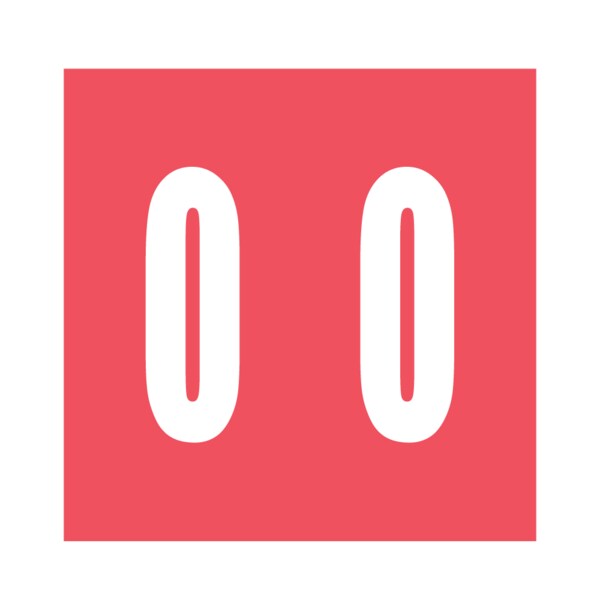 Ames - Filing Labels - Large - Number 0 1-7/8" x 1-7/8" Red